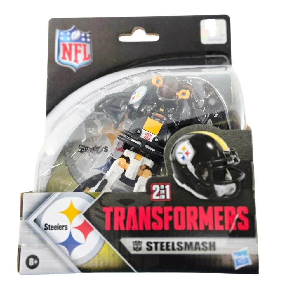 Transformers NFL Steelsmash Pittsburgh Steelers Action Figure Helmet 2-in-1 Toy